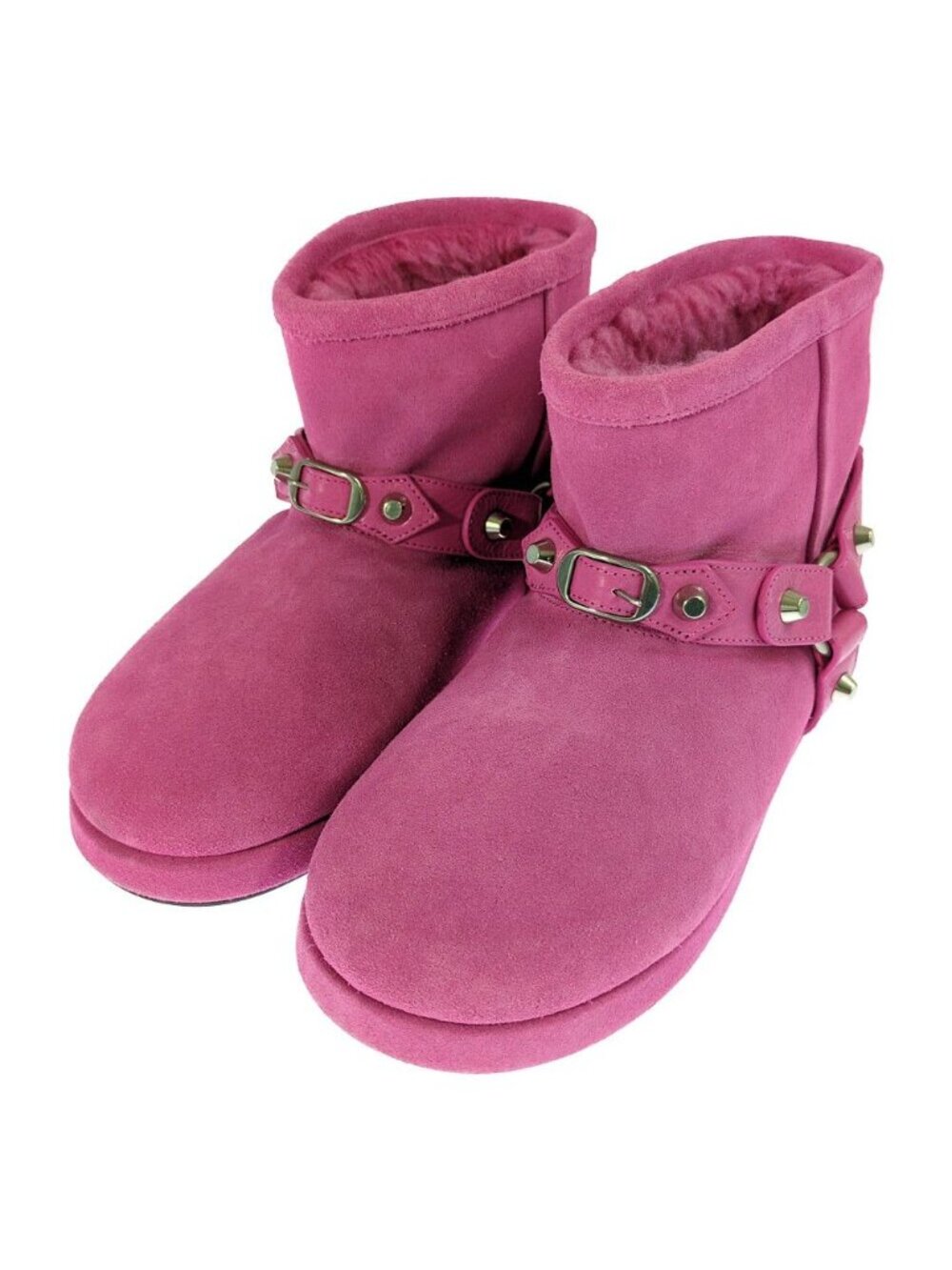 Balenciaga Alaska Soft Bootie Suede Stud Short Boots Shoes 37 Pink /winter